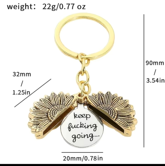 New sunflower inspirational keychain - Picture 2 of 4
